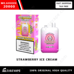 Mr. Goodie 20000 Puff Vape, Strawberry Ice Cream Flavor