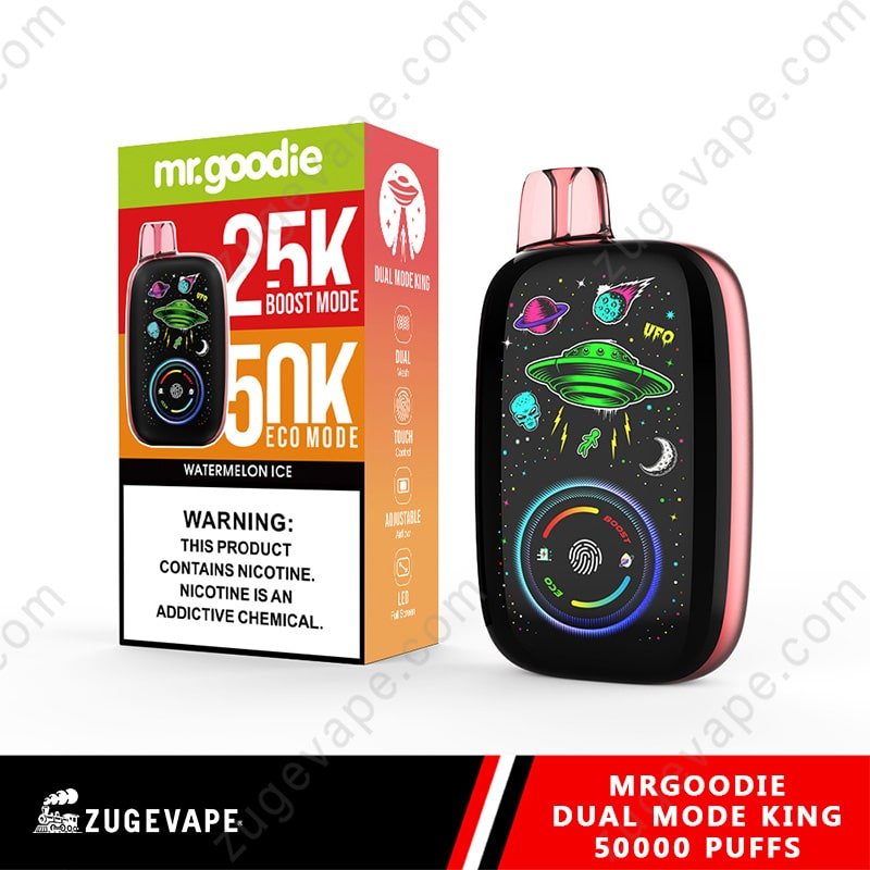 MrGoodie-Dual-Mode-King-50000-Puffs-Watermelon-Ice.jpg Mr. Goodie vape with watermelon ice flavor.