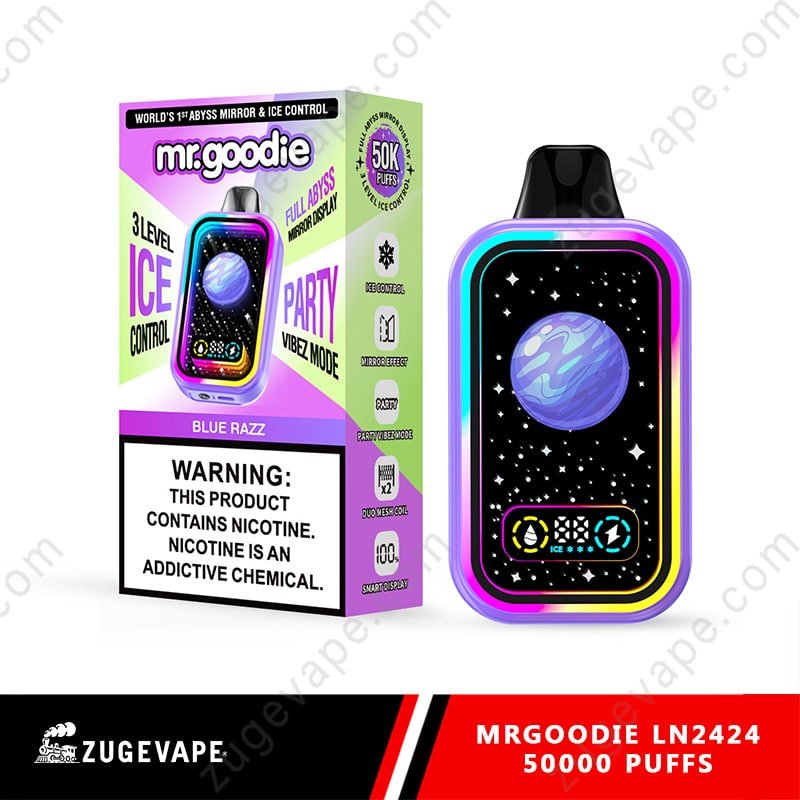 MrGoodie-LN2424-50000-Puffs-Blue-Razz.jpg Mr. Goodie vape device, Blue Razz flavor.