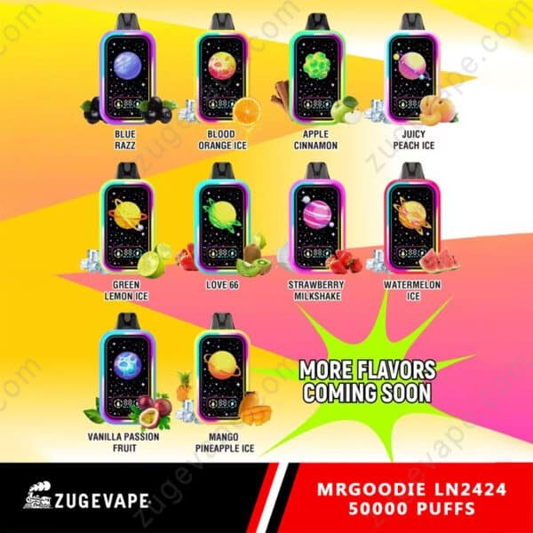 ZugeVape vapor flavors with fruits and ice.