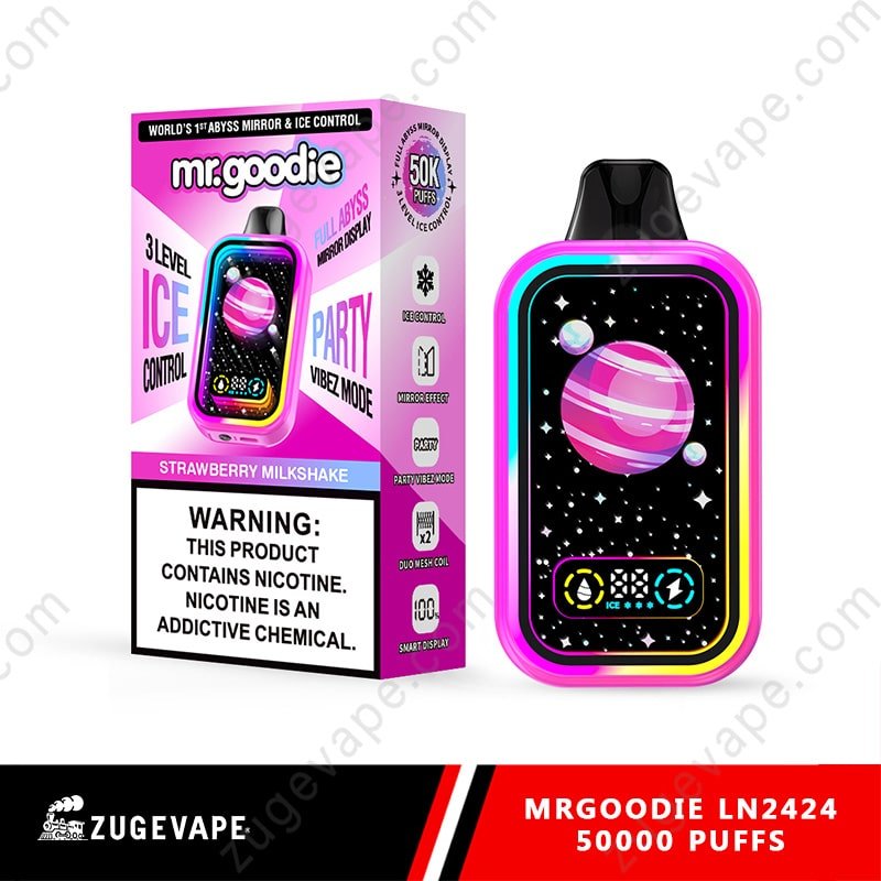 MrGoodie-LN2424-50000-Puffs-Strawberry-Milkshake.jpg Vape device, 50000 puffs, strawberry milkshake flavor.