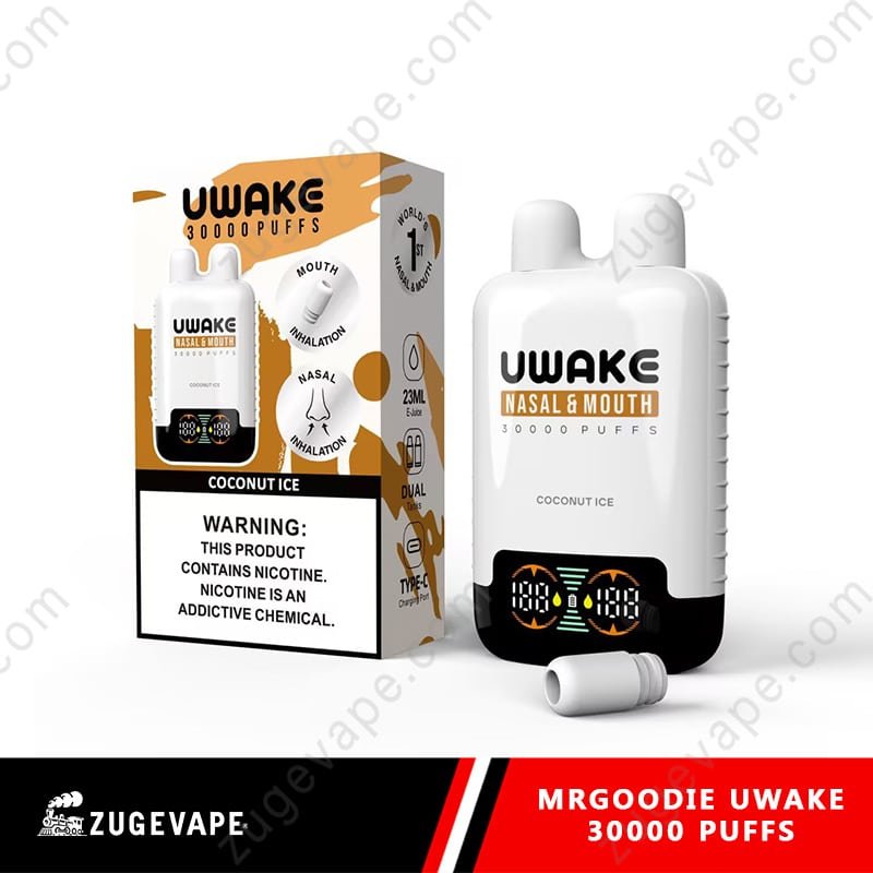 MrGoodie-Uwake-30000-Puffs-Coconut-Ice.jpg UWAKE coconut ice vape with 30000 puffs.