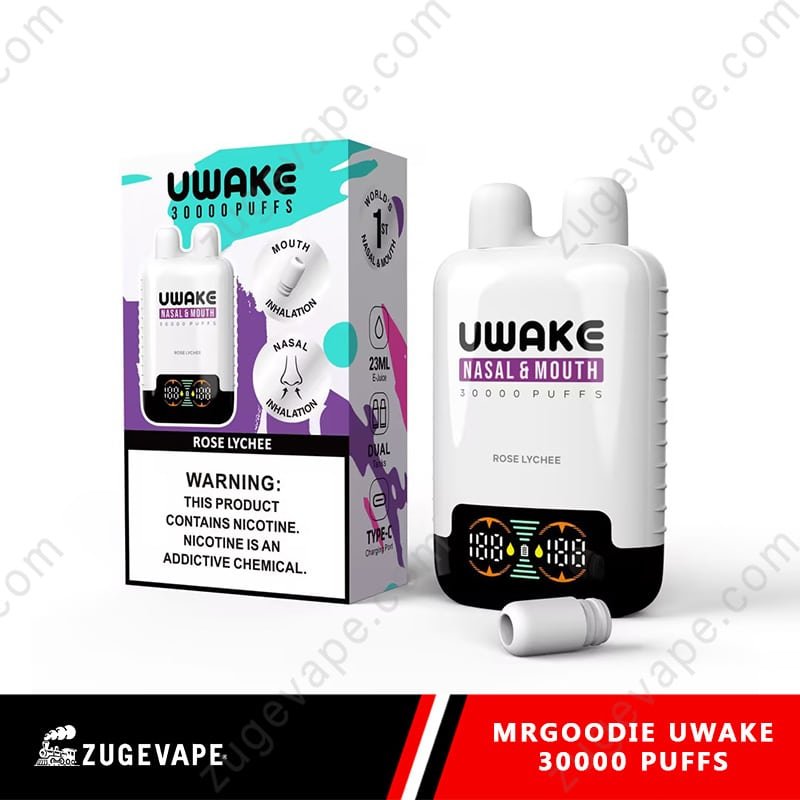 MrGoodie-Uwake-30000-Puffs-Rose-Lychee.jpg UWAKE 30000 puffs vape, rose lychee flavor.