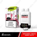 UWAKE vape, strawberry ice, 30000 puffs, nicotine warning.