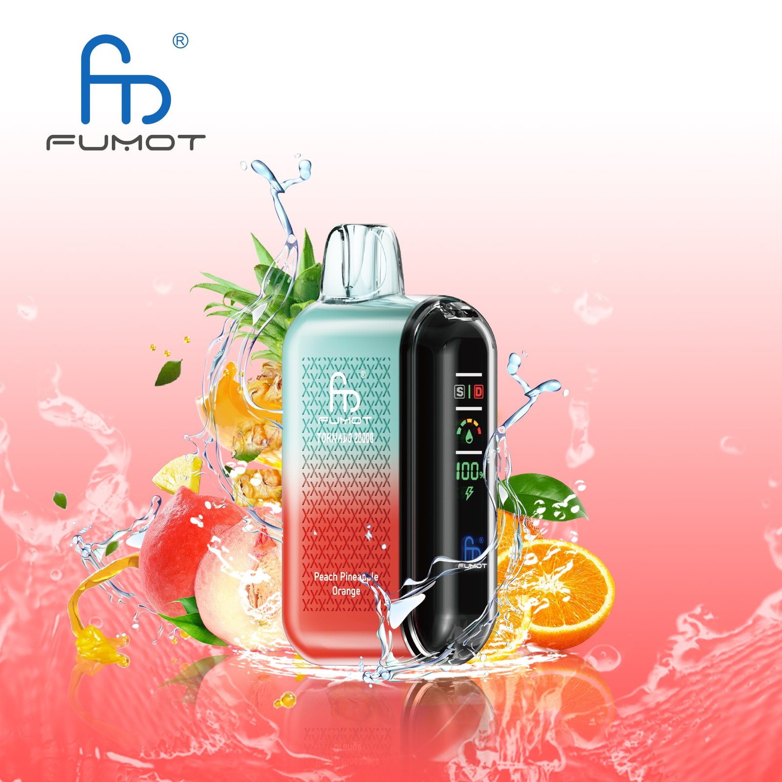 Pesca-Ananas-0range.jpg Colorful vape device with fruit and splashes