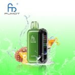 Fumot vaporizer with green design and drink images.
