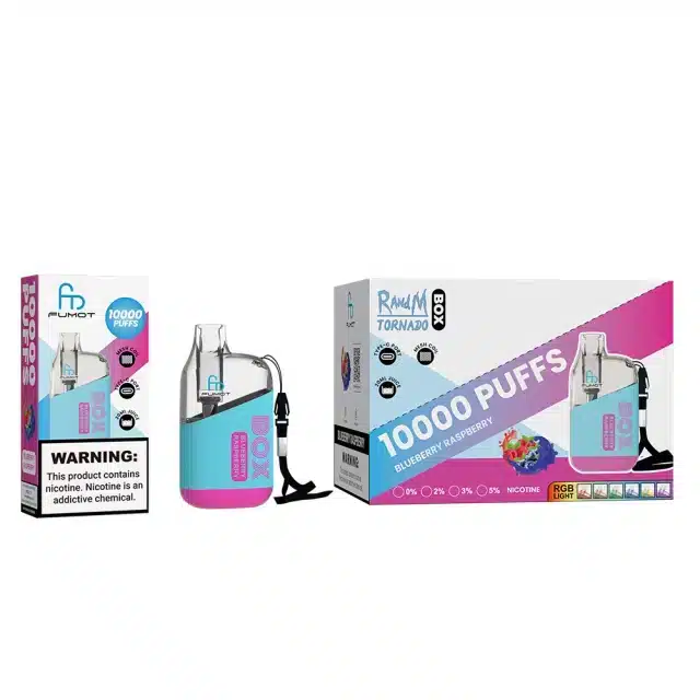 RANDM_TORNADO_BOX_10000_puffs_00003.webp Vape box and kit with 10000 puffs.