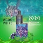 R&M Box Max, 8000 puffs, blueberry mint vape.