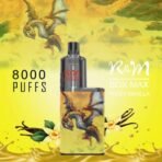 R&M Box Max Fresh Vanilla vape, 8000 puffs, dragon design.