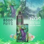 R&M Box Max Neon Rain vape with dragon design