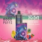 R&M Box Max vape, tropical punch flavor, 8000 puffs.