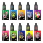 Colorful vape devices with artistic designs