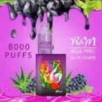 R&M Box Pro Aloe Grape vape, 6000 puffs.