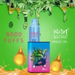 R&M Box Pro vape with colorful dragon design.