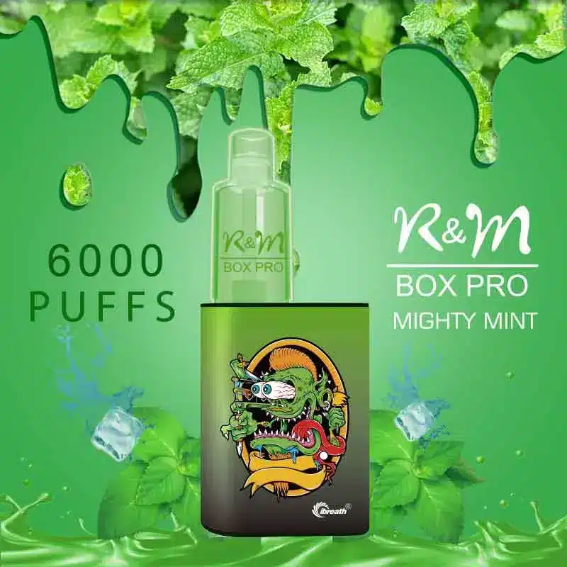 RM_BOX_PRO_6000puffs_5.webp R&M Box Pro Mighty Mint vape, 6000 puffs.