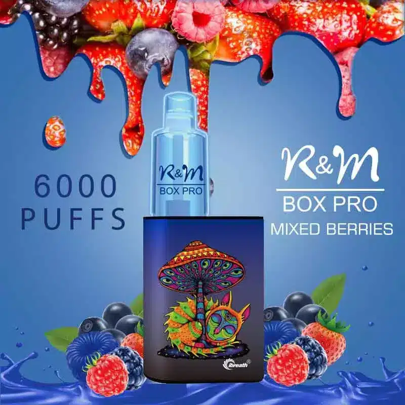 RM_BOX_PRO_6000puffs_6.webp R&M Box Pro vape, mixed berries flavor.