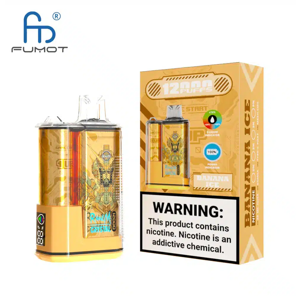 RandM_Crystal_12000_Puffs_00002.webp Fumot Banana Ice disposable vape 12,000 puffs.
