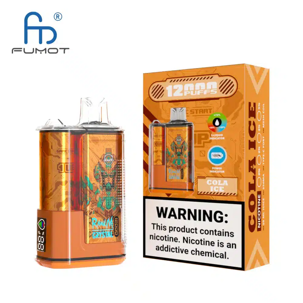 RandM_Crystal_12000_Puffs_00008.webp Fumit vape product with Cola Ice flavor packaging