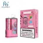 Pink vape pen with warning label packaging.