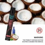 Pina colada vape with coconuts and nicotine warning.