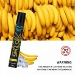 Banana ice vape with age restriction warning.