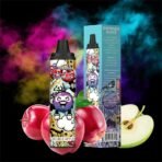 Disposable vape pen, double apple flavor, colorful design.