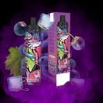 Grape-flavored vape pen with vibrant packaging.