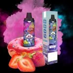 Strawberry donut vape with colorful packaging design.