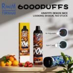 RandM vape, graffiti design, 6000 puffs, Type-C port.
