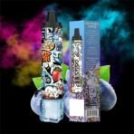 Colorful disposable vape pen with box, berries background.