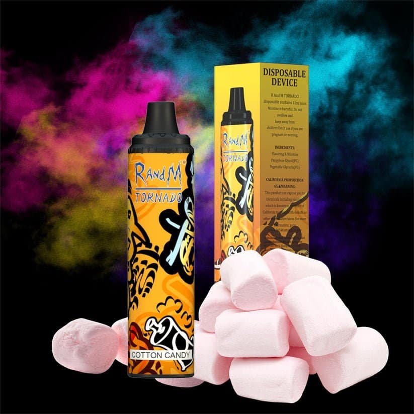 RandM_Tornado_6000_Puffs_9.jpg RandM Tornado vape with cotton candy flavor.