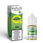 Elfiq Spearmint vape juice with nicotine warning.