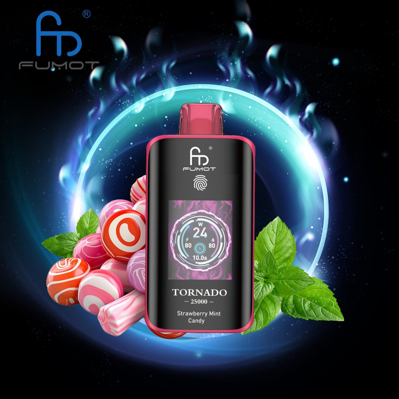 Strawberry-Mint-Candy.jpg Fumot vape with strawberry mint flavor and candies.