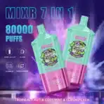 Mixr 7-in-1 vape, tropical flavors, 80000 puffs.