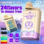 Vapen Duo vape with 24 flavor options.