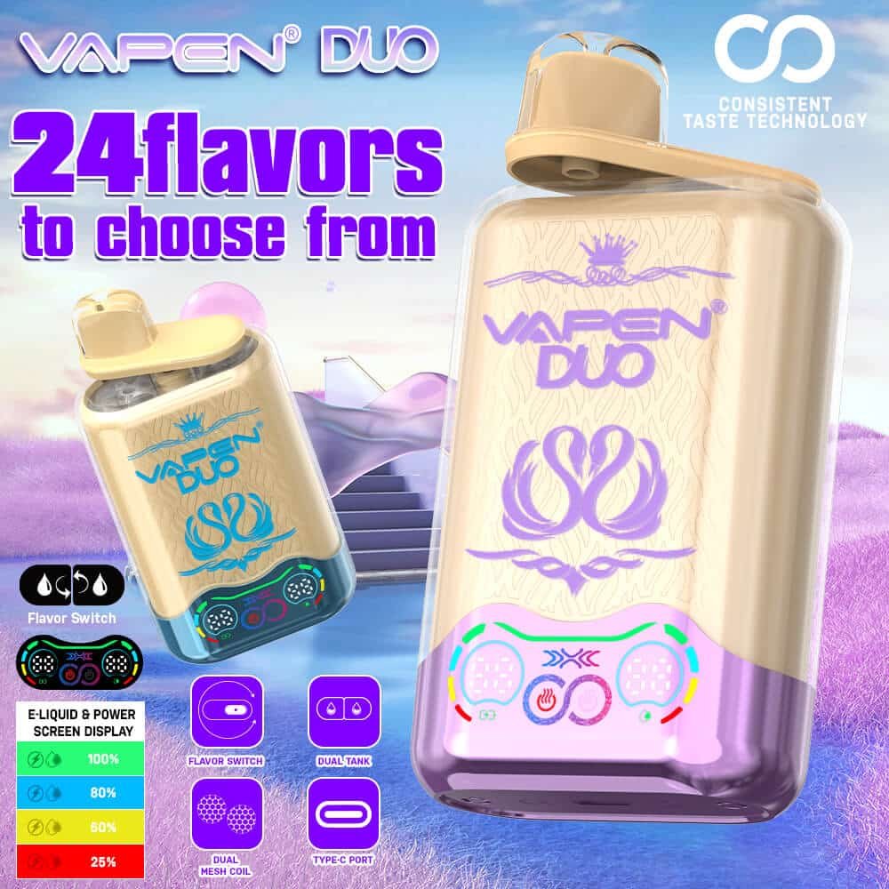 VAPEN-DUO-Twins-40000-Puffs-Disposable-Vape-40K-Puff-2-x-20000-Flavors-in-1-Dual-Pod-Mesh-Coil-Smart-Display-Screen-EU-Warehouse-Vapsolo-Triple-30000-1.jpg Vapen Duo vape with 24 flavor options.