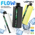 Vapen Flow vape pens with ice cubes background.