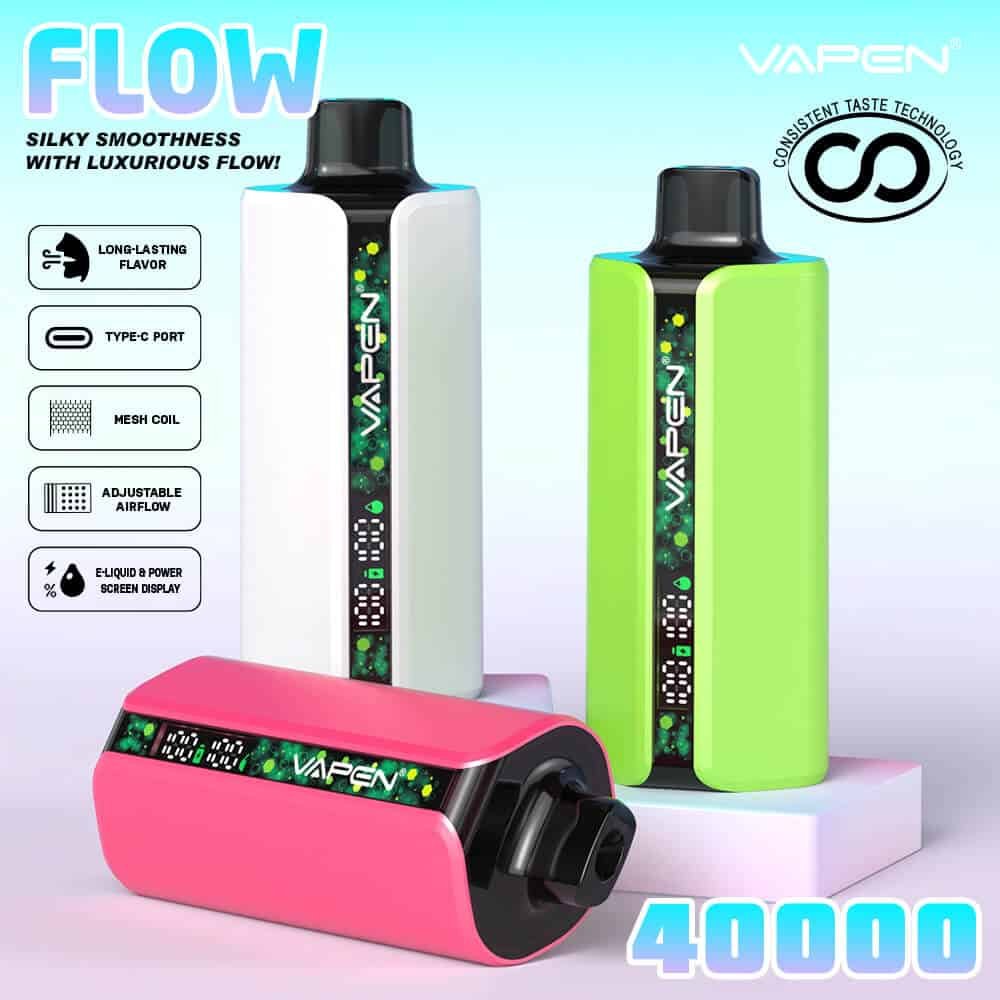 VAPEN-FLOW-40000-40K-Puffs-Disposable-Vape-EU-Warehouse-Fast-Shipping-Vaper-Puff-Happ-Bar-SS36000-Vapsolo-Razz-Bar-JNR-Vaper-Electronic-Cigarette-Wholesale-50K-Vapers-5.jpg Vaporizer with long-lasting flavor and adjustable airflow.