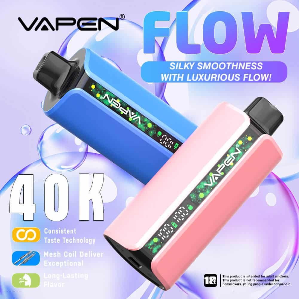 VAPEN-FLOW-40000-40K-Puffs-Disposable-Vape-EU-Warehouse-Fast-Shipping-Vaper-Puff-Happ-Bar-SS36000-Vapsolo-Razz-Bar-JNR-Vaper-Electronic-Cigarette-Wholesale-50K-Vapers-8.jpg Vapen Flow vapes in blue and pink colors.