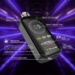 Vape device with features and digital display.
