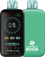 Vapen Quad Box, digital display, green mint color.