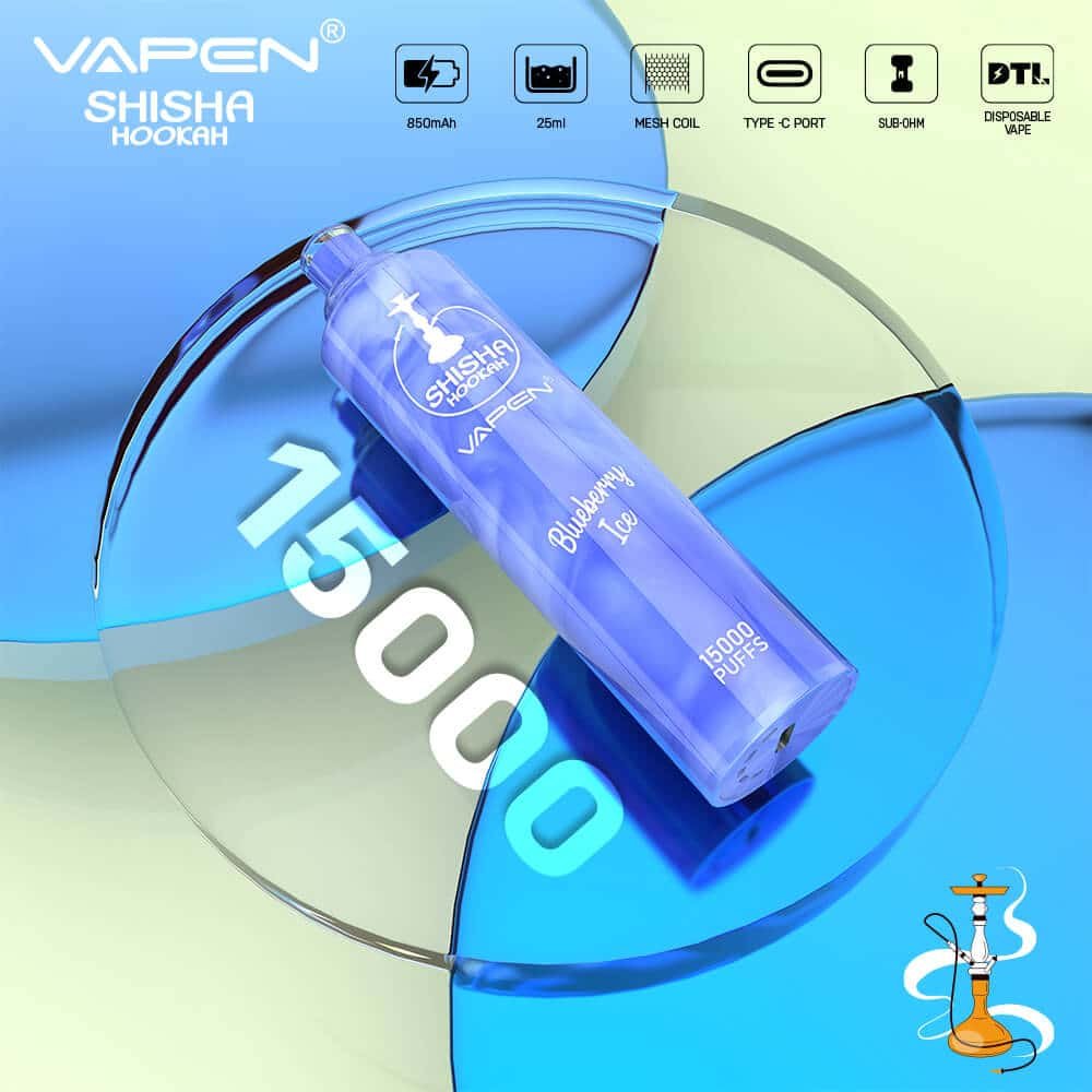 VAPEN-Shisha-Hookah-12000Puffs-DTL-Disposable-Vape-Sub-ohm-JNR-AL-FAKHER-Adalya-Huge-Vapor-E-Cigs-Electronic-Cigarettes-Wholesale-I-Vapes-large-clouds-4.jpg Vapen blueberry ice disposable vape, 15000 puffs, 850mAh.