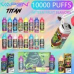 Vape with 10000 puffs, fifteen fruit flavors.