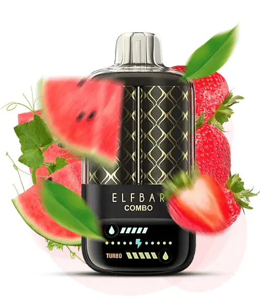 Wassermelone & Erdbeergeschmack Elfbar Combo 25000 Vape with watermelon and strawberry design
