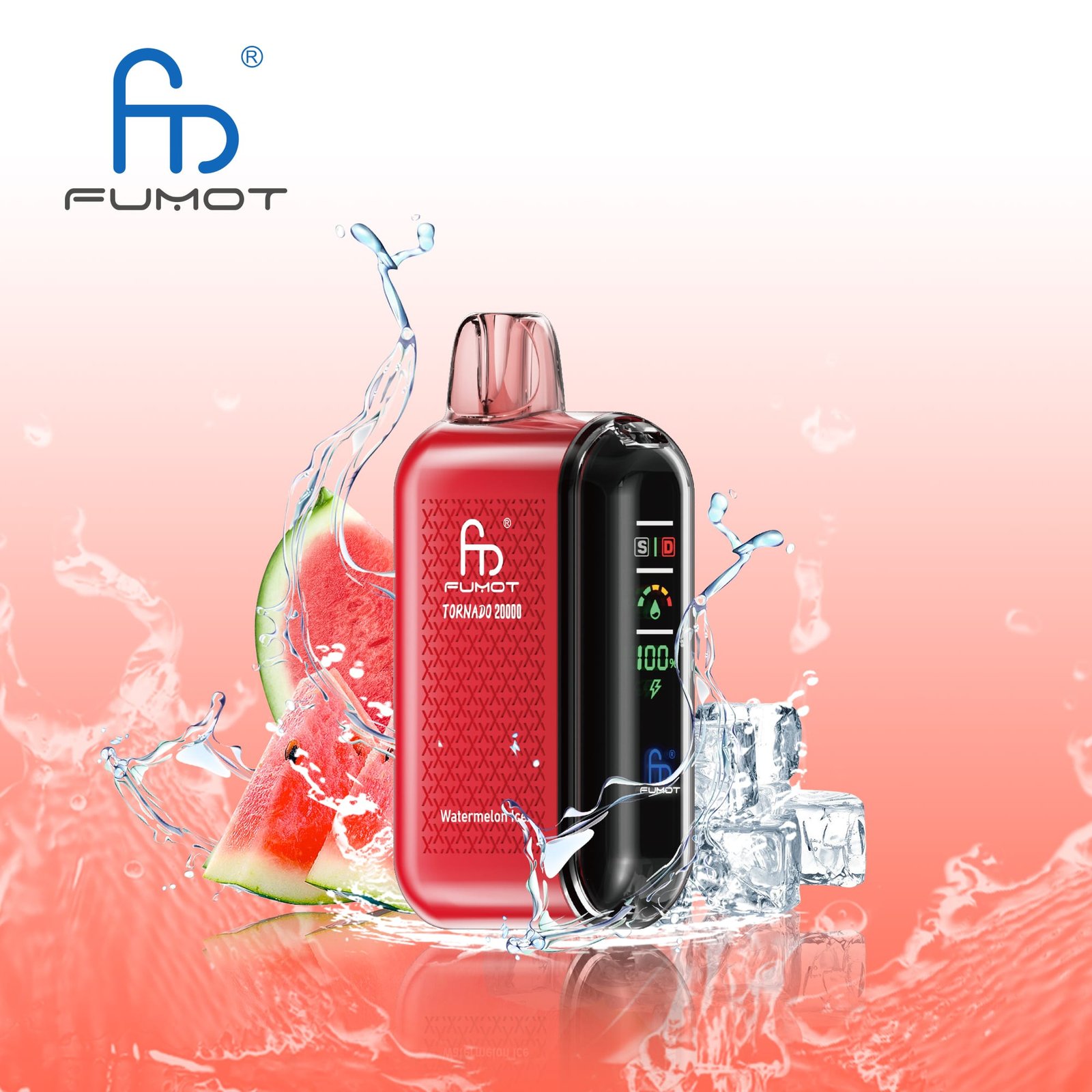 Anguria-ghiaccio-2.jpg Red vape device with watermelon and ice.