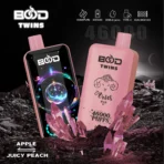 BOD Twins vape, 46000 puffs, apple juicy peach.