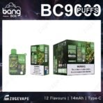 Bang Box vape, 9000 puffs mesh coil, 12 flavors.