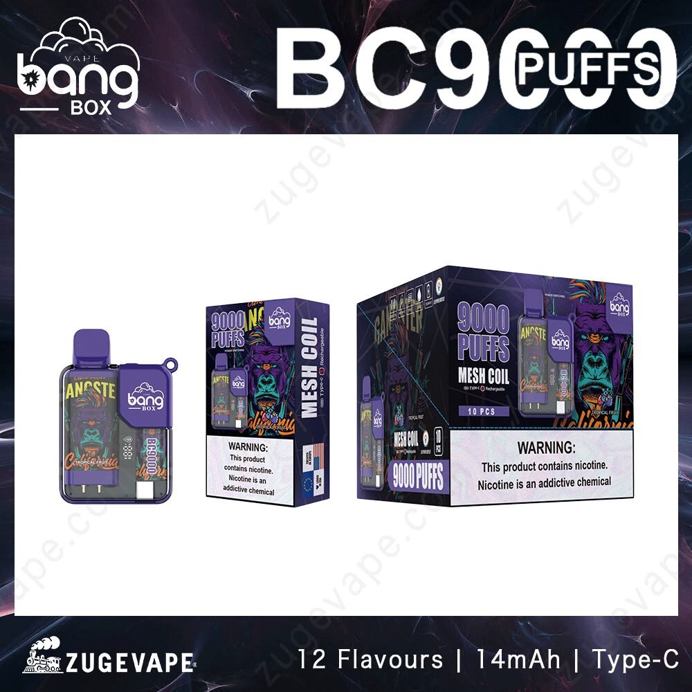 lhS3DzeV-Bang-box-9000Puffs-5.jpg Bang Box BC9000 vape packaging with warning label.