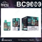 Bang Box vape 9000 puffs with nicotine warning.