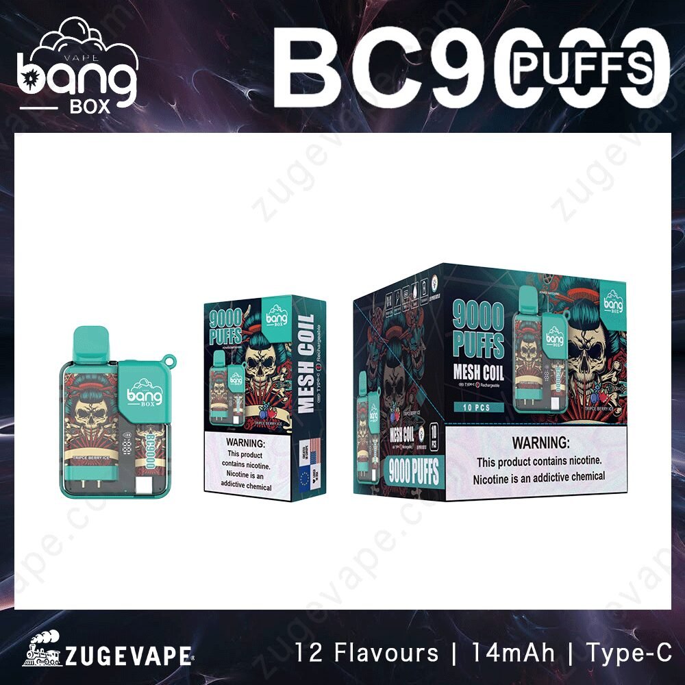 mO6lvtB9-Bang-box-9000Puffs-1.jpg Bang Box vape 9000 puffs with nicotine warning.
